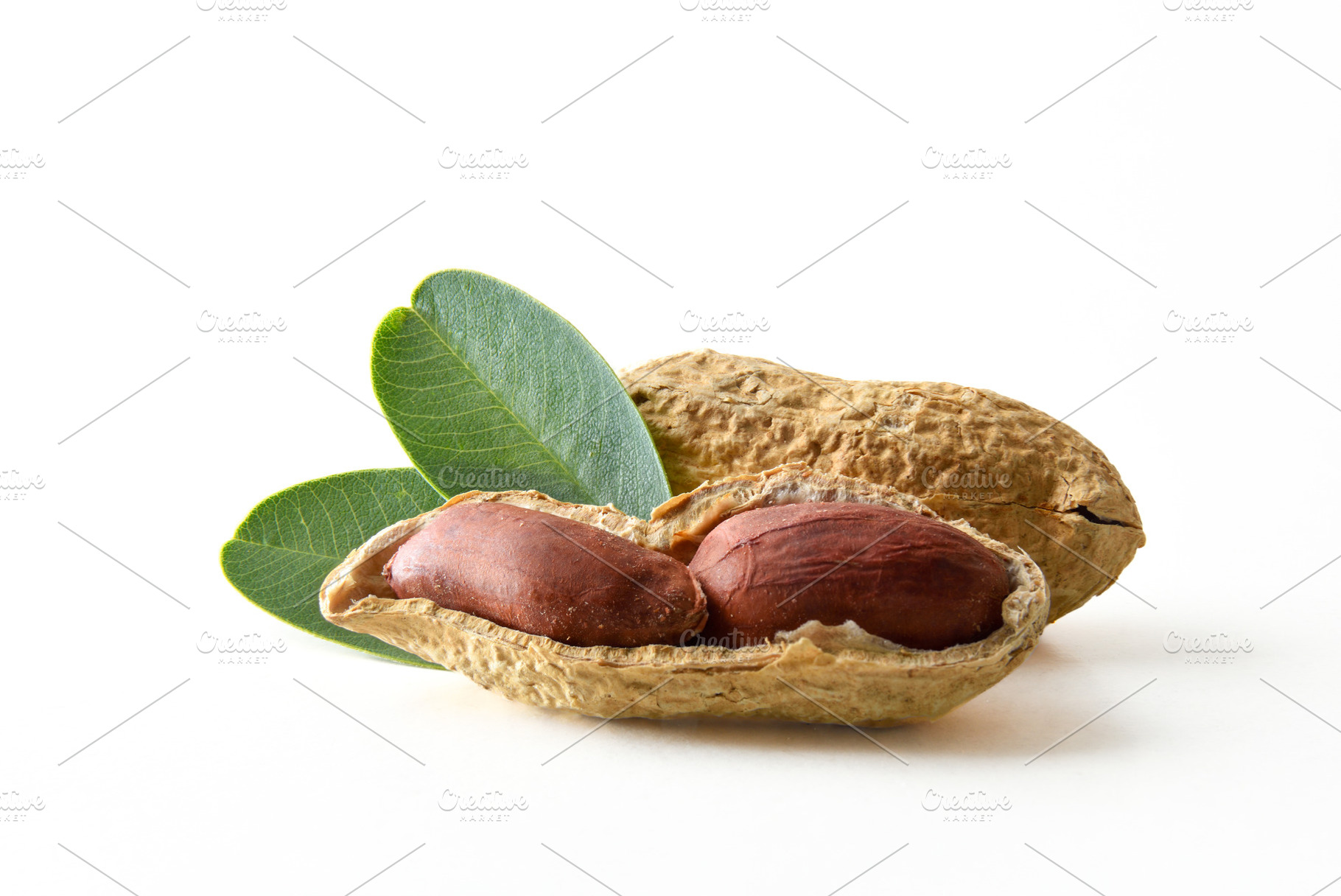 Macro detail of peanuts with peanut showing grains isolated back, a Food & Drink Photo by Davizro's Market