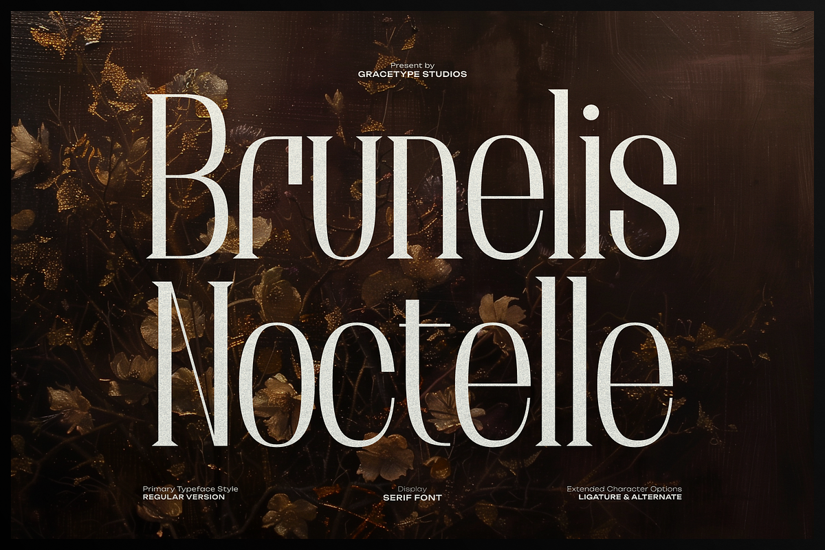 Brunelis Noctelle Display Serif Font, a Handwritten Font by gracetype_studio (Photo 1 of 12)
