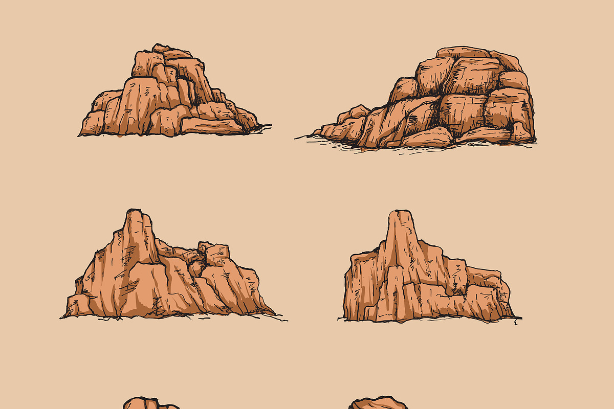 Hand Drawn Desert Landscape Elements, an Illustration by Artolabs (Photo 19 of 19)