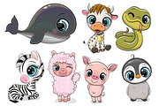 Cartoon Animals Set, an Animal Illustration by Regina Art (Reginast777) (Thumbnail 3 of 4)