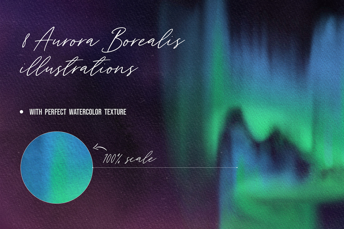 Aurora Borealis-Watercolor overlays, a Texture Illustration by ❤️ KiraSolly (Photo 2 of 7)