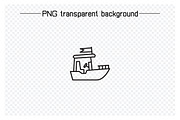 Sailboat Ship and Ferry Icons, an Outline Icon by Designfour (Thumbnail 4 of 6)