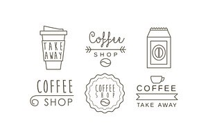 Coffee Shop Line Icons Set