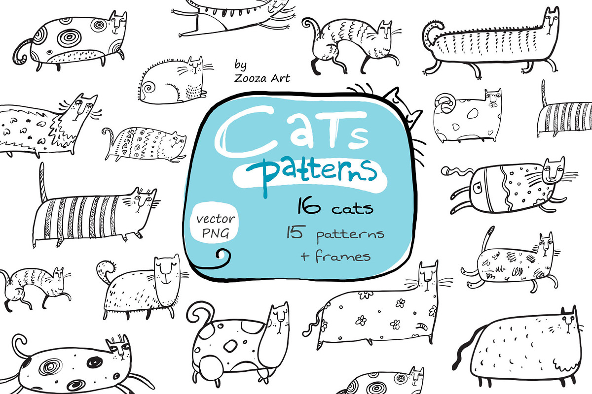BIG CAT BUNDLE - 16 products in 1, an Illustration by Zooza Art (Photo 4 of 17)