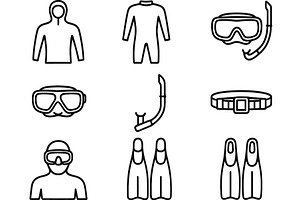 Vector illustration of diving gear, an Illustration by ZinetroN