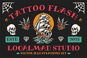 Tattoo Flash Package, an Illustration by Localmad (Thumbnail 1 of 6)