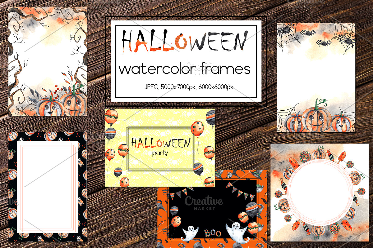 Halloween party. Watercolor set, an Object Graphic by Ana-Sakuta (Photo 8 of 14)