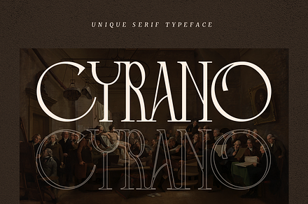 Cyrano - Unique Serif Typeface, a Serif Font by Dharmas Studio