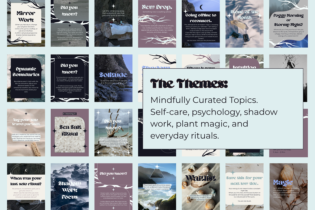 Coastal Witch Social Media Kit, a Social Media Template by Mochi Atelier (Photo 3 of 14)