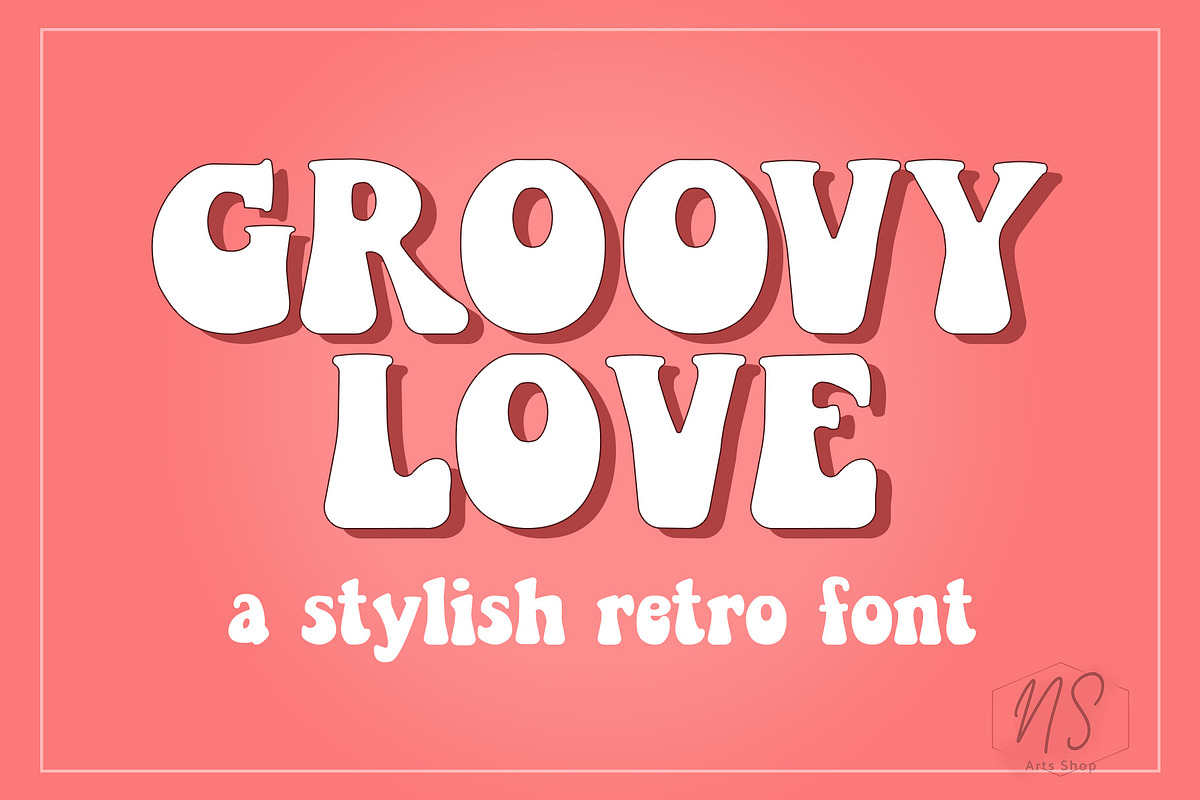 Retro font, Groovy font , Boho font, a Script Font by NS Arts Shop (Photo 1 of 5)