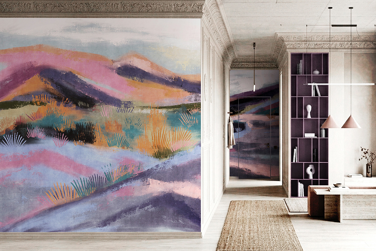 Wallpaper Soft Sunset Landscape, a Wallpaper Graphic by apollinariia_shop (Photo 6 of 9)