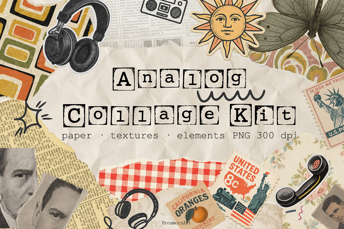 ANALOG COLLAGE KIT - Paper Scrapbook, an Object Graphic by DreamoraArt (Photo 1 of 10)