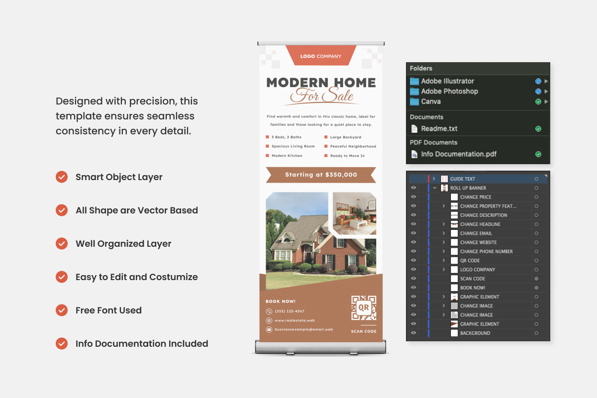 3 Set Real Estate Roll Up Banner, a Stationery Template by trabaskriya (Photo 4 of 4)