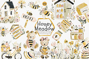 Honey meadow clipart bundle, a Decorative Illustration by Patishop Art (Thumbnail 1 of 11)