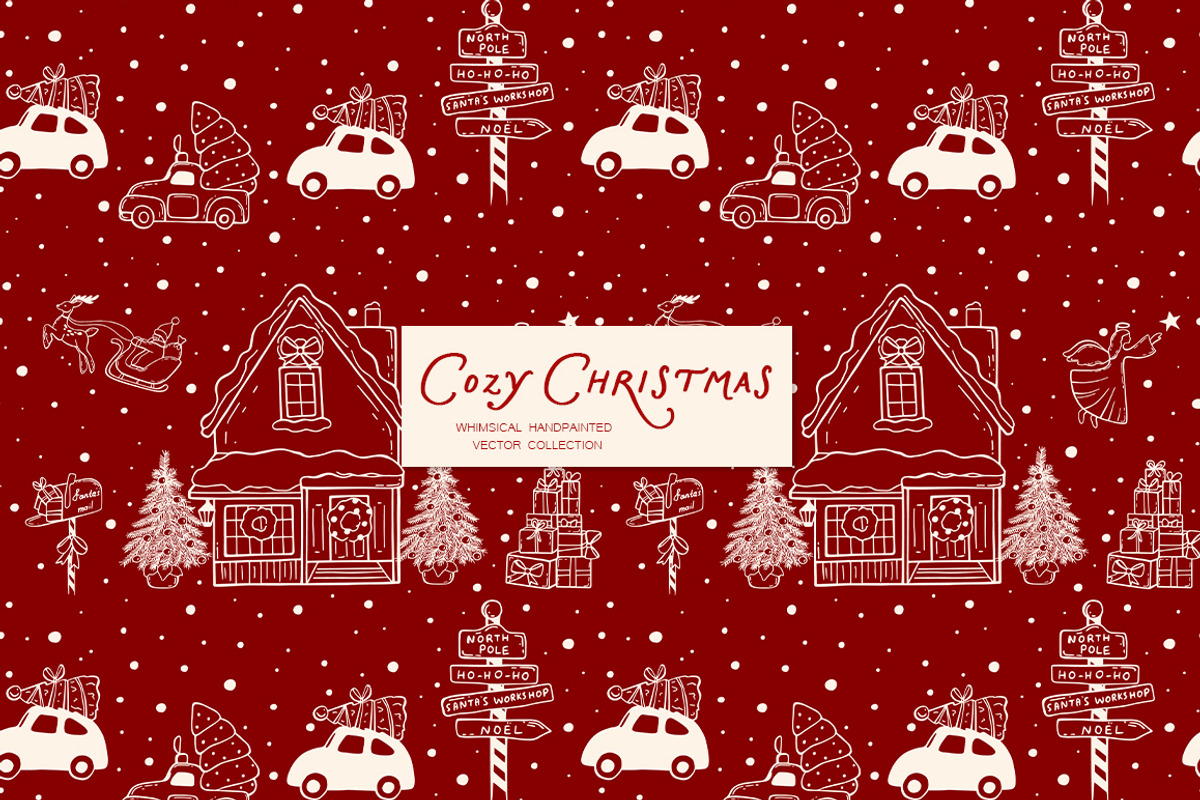 Whimsical Set Cozy Christmas, a Seasonal Illustration by ViktoriyaD (Photo 19 of 20)
