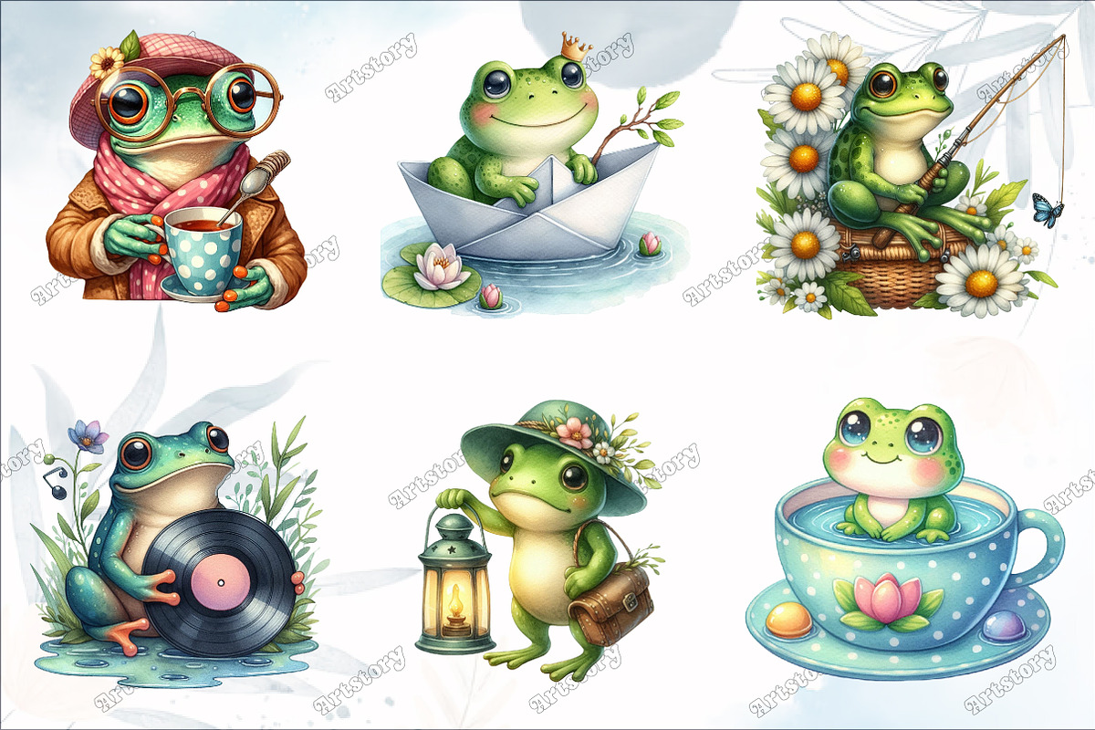 Spring Green Frog Pond Clipart, a Graphic by designcity5 (Photo 2 of 5)