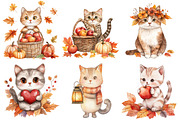 Cute Autumn Cat Sublimation Clipart, an Illustration by CitraGraphics (Thumbnail 3 of 6)