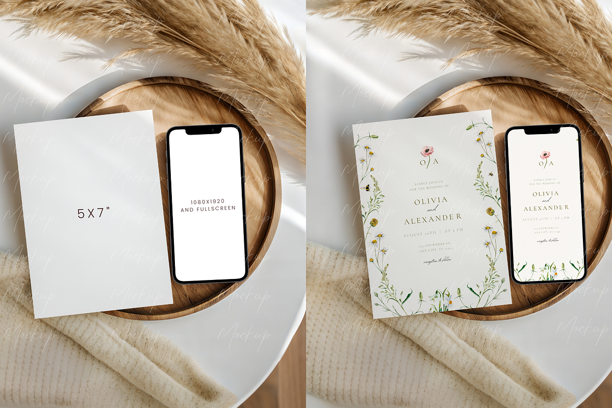 5x7 Card and Phone Mockup, a Mockup by TatiMockup (Photo 2 of 3)