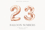 Rose Gold Balloon Numbers, a Decorative Illustration by PeDe Designs (Thumbnail 3 of 7)