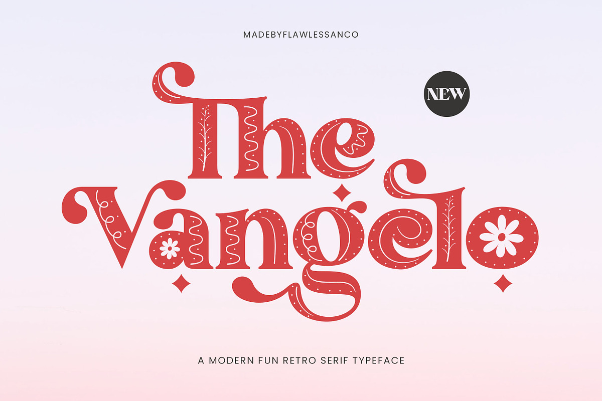 The Vangelo - Modern Fun Retro Serif, a Serif Font by Flawless And Co (Photo 1 of 10)