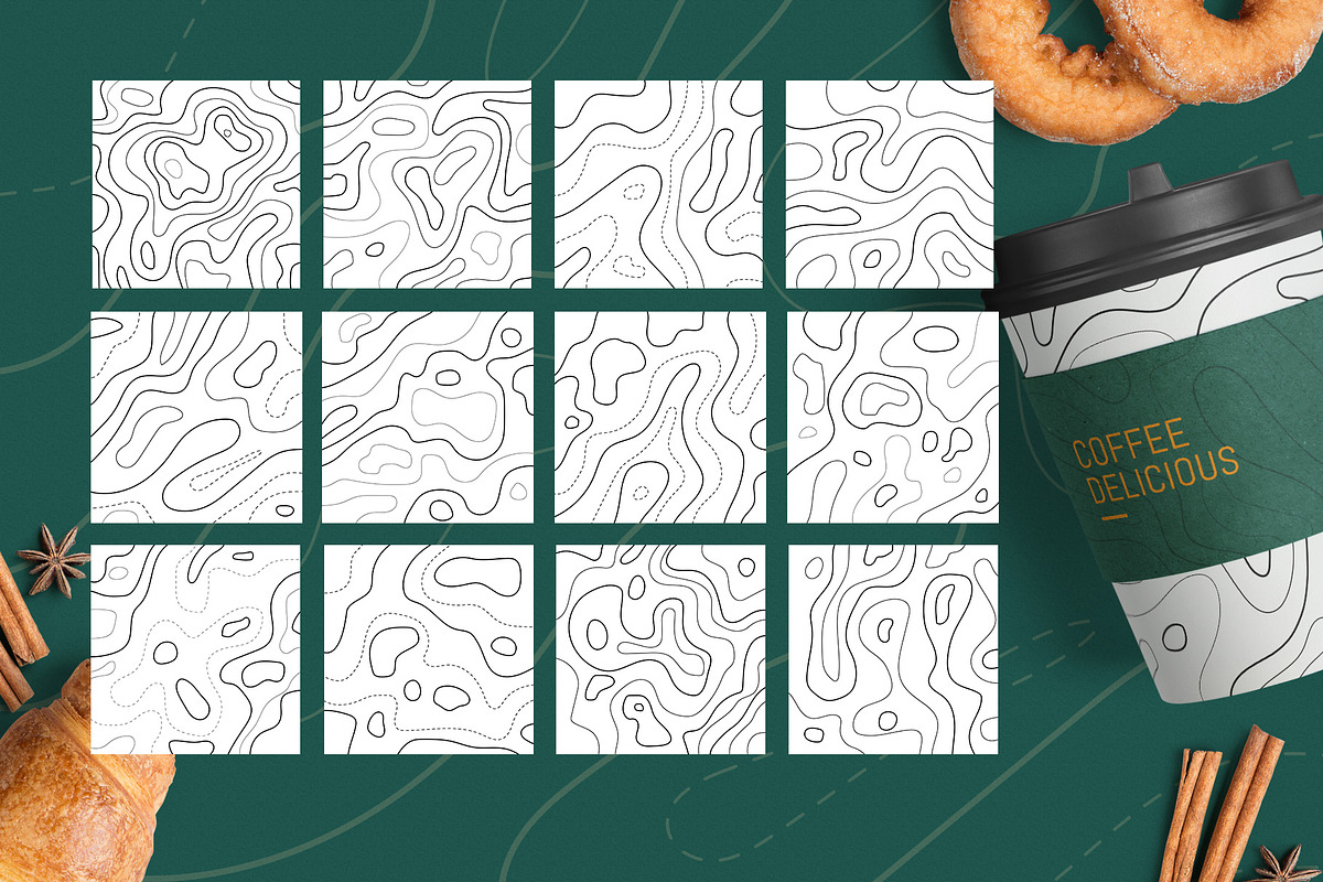 Seamless Pattern | Topographic Map, a Pattern Graphic by Thirtypath Studio (Photo 6 of 6)