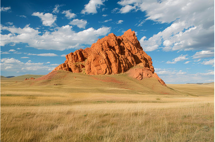 Flaming cliffs towering over, a Nature Photo by Ylivdesign