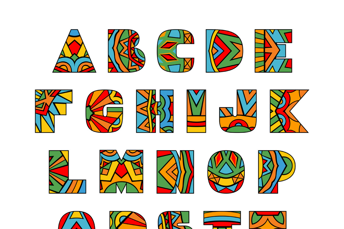 Fiesta ABC Letters Vector Font, an Object Graphic by KsanasK.Art (Photo 2 of 2)