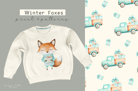 Winter Foxes  print & pattern