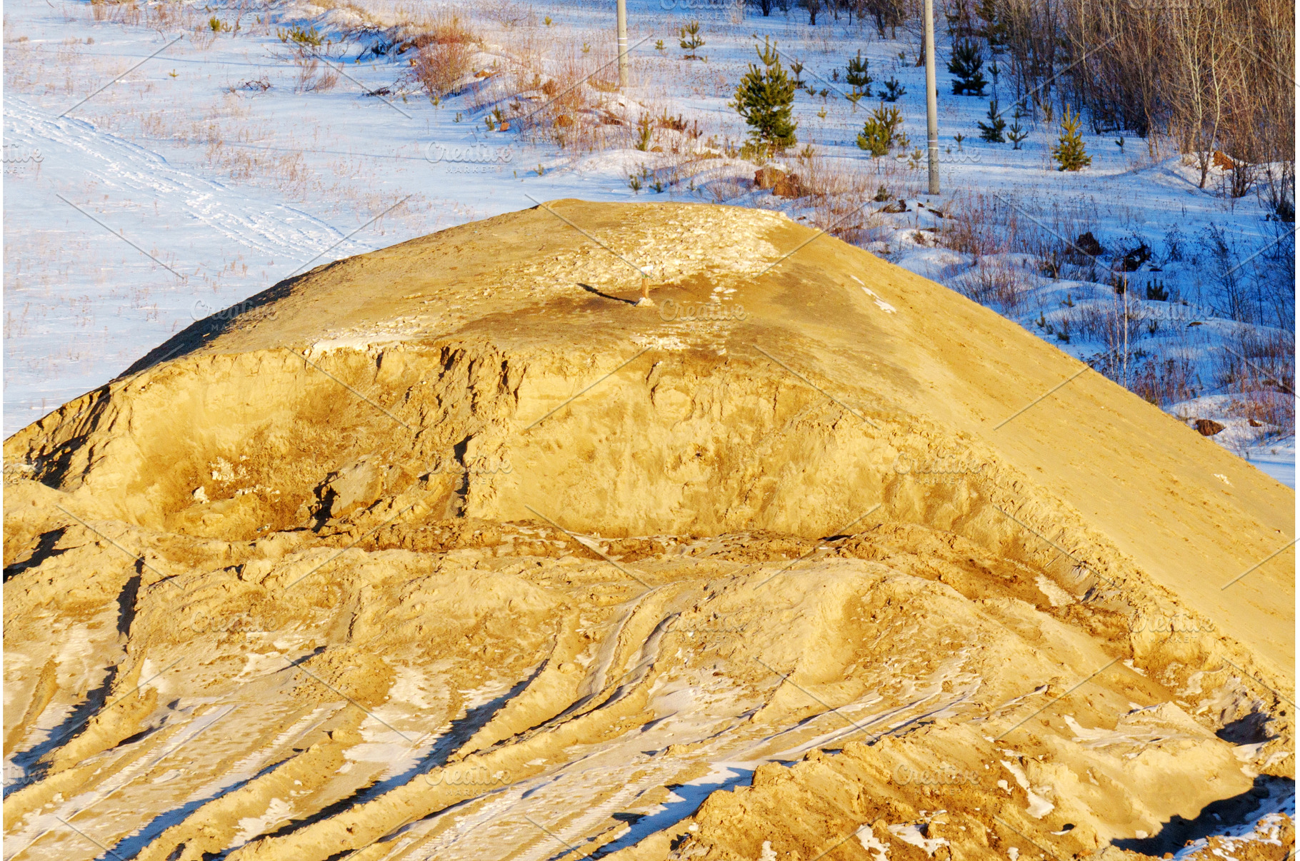 Large sand mound in a snowy, an Animal Photo by darksoul72