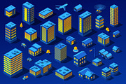 Night neon isometric city, an Object Graphic by AlexZeL (Thumbnail 3 of 9)