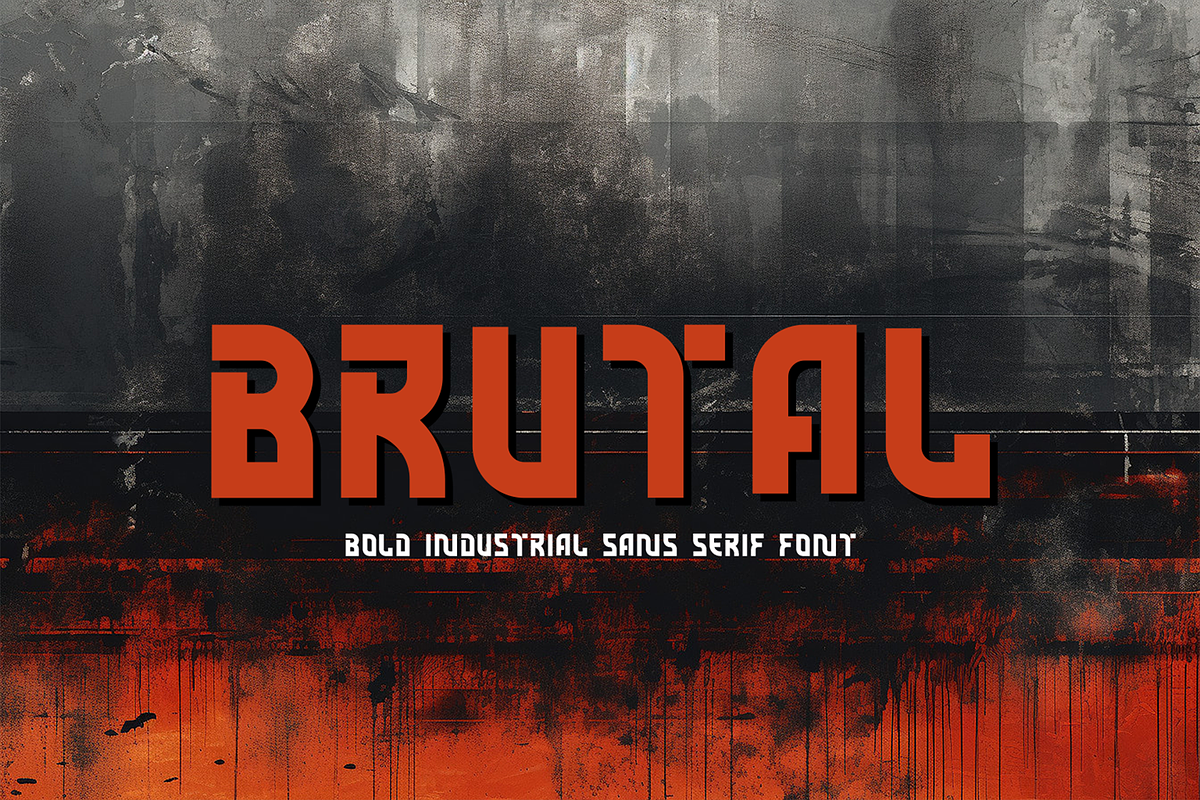 Brutal Sans Font, a Sans Serif Font by nikstudio (Photo 1 of 4)