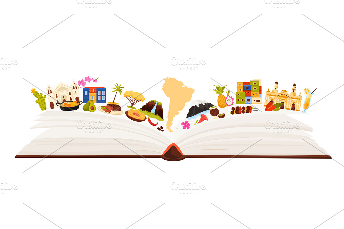 Travel to South America, culture, a Food Illustration by Flashvector