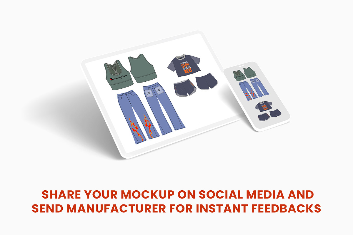 Womenswear Vector Mockup Bundle, an Apparel Mockup by S.i. Graphics® (Photo 7 of 9)