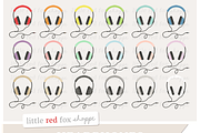 Headphones Clipart, an Illustration by Little Red Fox Shoppe (Thumbnail 1 of 2)