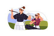 People play golf, golfers set, a Sport Illustration by PaperTrident (Thumbnail 2 of 8)