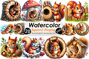 Squirrel Peeping Hole Clipart, an Illustration by Black Bird Studio (Thumbnail 1 of 4)