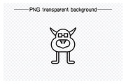 Kawaii Monster Character Icons, an Outline Icon by Designfour (Thumbnail 6 of 7)