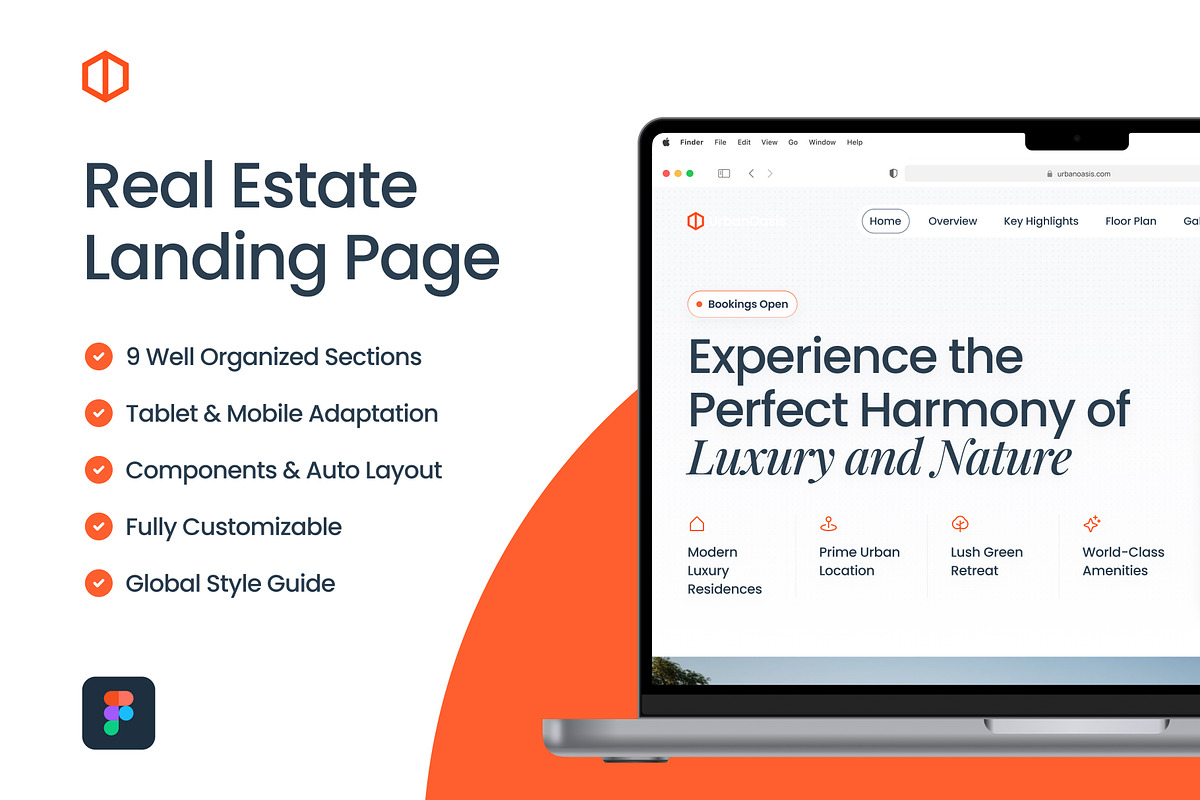 Real Estate Website Landing Page, an UI Kit Template by Squares and Circles (Photo 2 of 6)