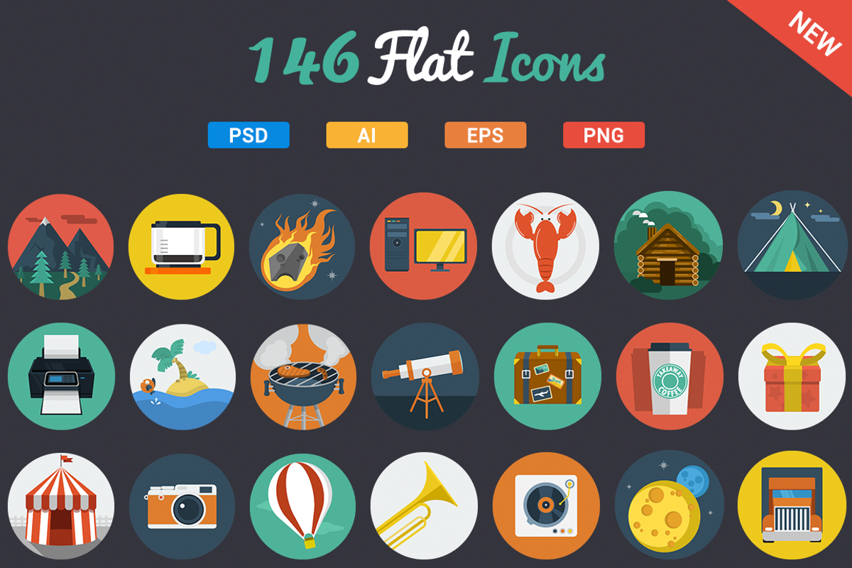 146 Flat Icons, an Icon by Flat Icons (Photo 1 of 5)