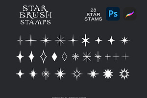 28 Star Stamps Procreate & Photoshop