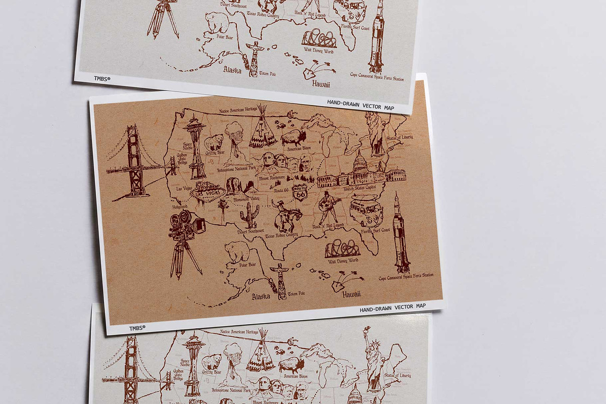 United States Hand-Drawn Map, an Empty State Illustration by TheMountBirdStudio (Photo 5 of 9)