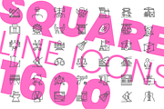 Square line icons, an Outline Icon by Howcolour (Thumbnail 1 of 85)