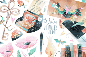 Watercolor Writer Set, an Illustration by DigitalArtsi