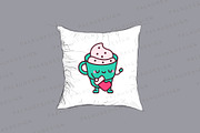Cute Kawaii Hot Chocolate Christmas, a Seasonal Illustration by Palau (Thumbnail 3 of 12)