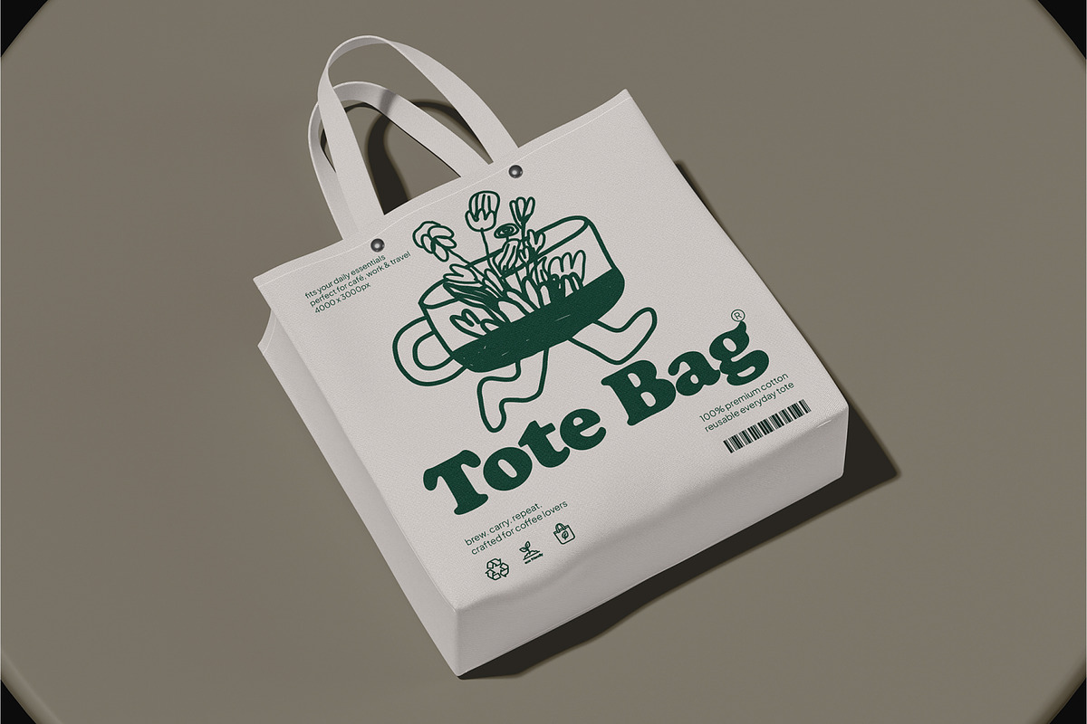 Tote Bag Display Mockup, a Merchandise Mockup by Permadi Creative (Photo 4 of 5)