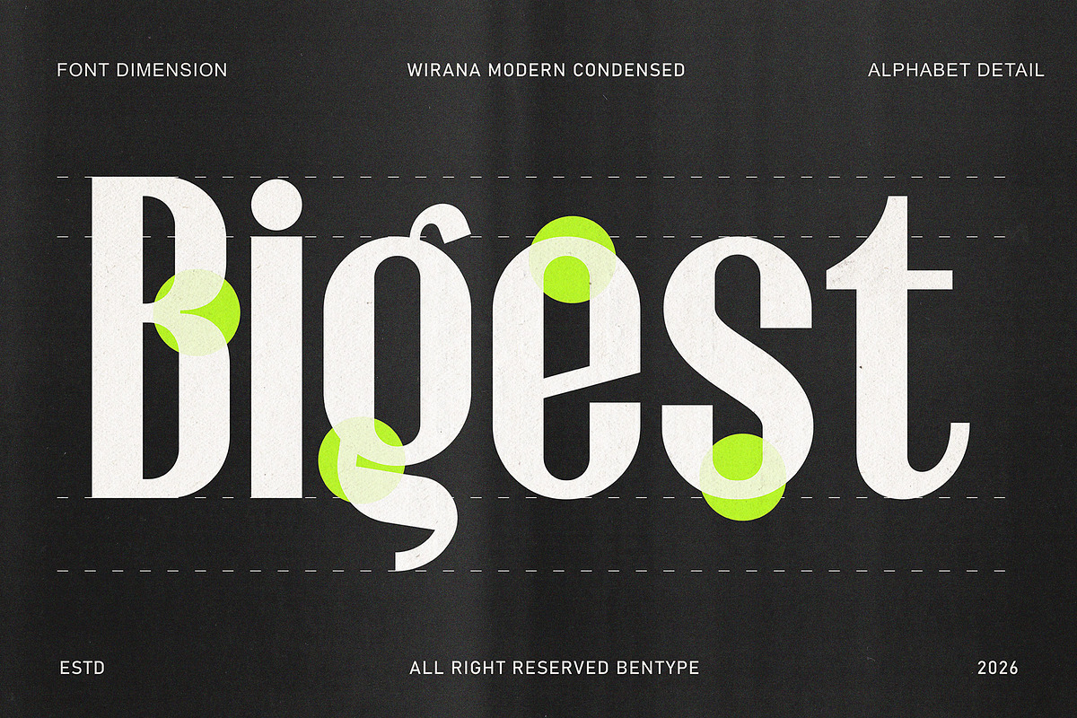 Wirana – Condensed Display, a Sans Serif Font by Bentype Studio (Photo 6 of 10)