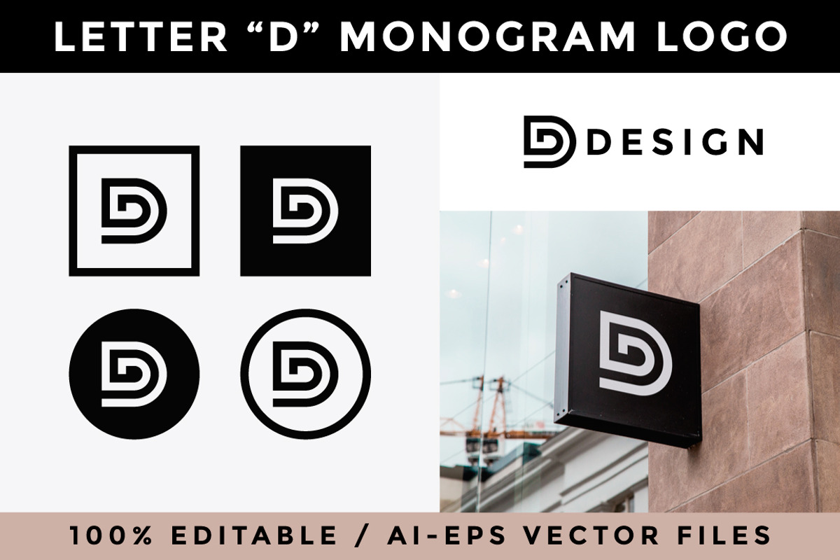 Letter D Monogram Logo, a Branding & Logo Template by Mauro Bertolino (Photo 1 of 6)