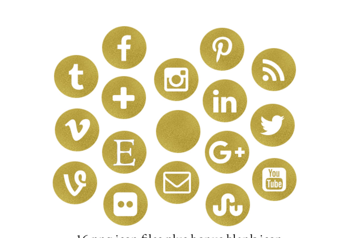 Gold Foil Social Media Icons, an Icon by Theme Fashion (Photo 3 of 3)