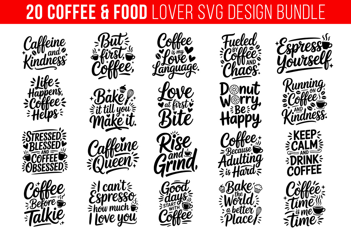 Coffee & Food lover SVG Bundle, an Object Graphic by himelgfx