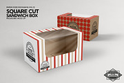 Square Cut Sandwich Box Mockup, a Packaging Mockup by INCDesign (Thumbnail 5 of 6)